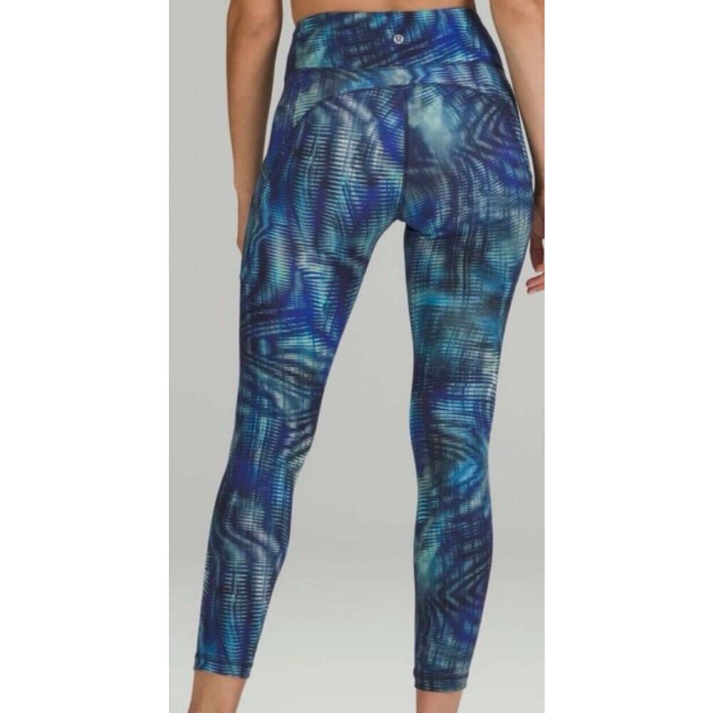 Lululemon Wunder Train High-Rise Tight 25" Foil Shapeshifter Flux Blue Sz 8